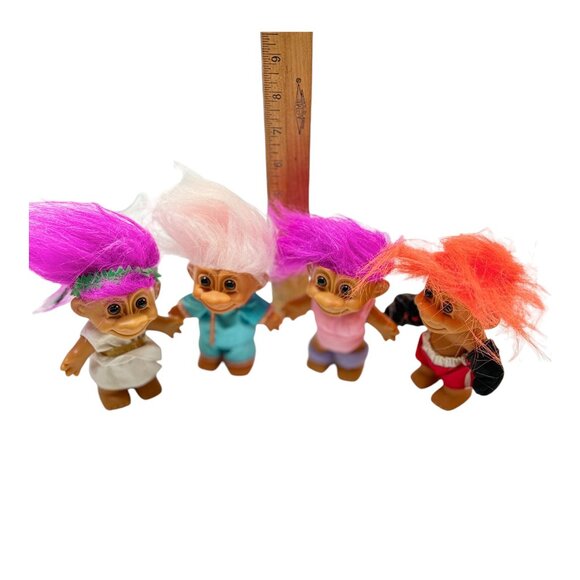 Russ Troll Doll Lot 4  Greek China Excercise Boxer 5 inch Vintage 1990s - Picture 12 of 12